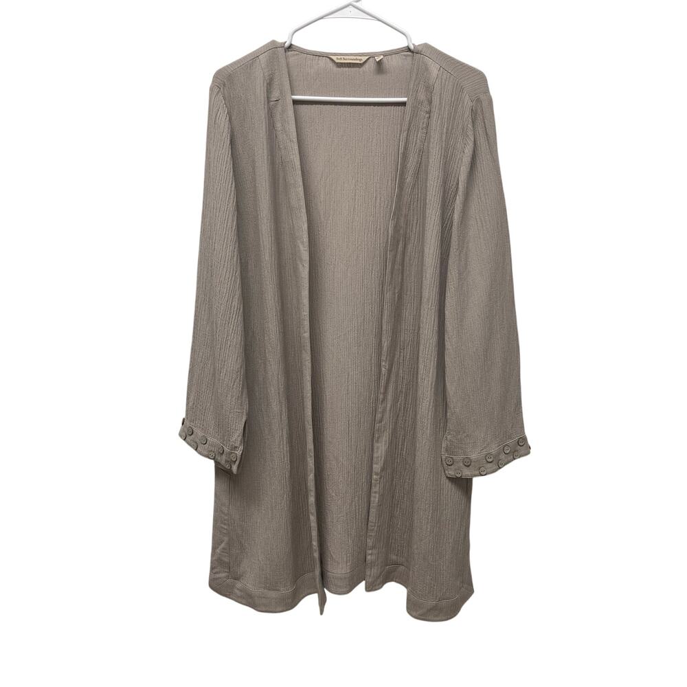 Soft Surroundings Oceo Gauze Topper Pebble Taupe size large beachy lagenlook